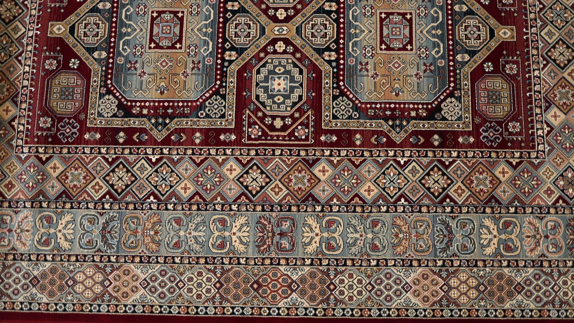 Cedar Red rug, filmed on a wood floor