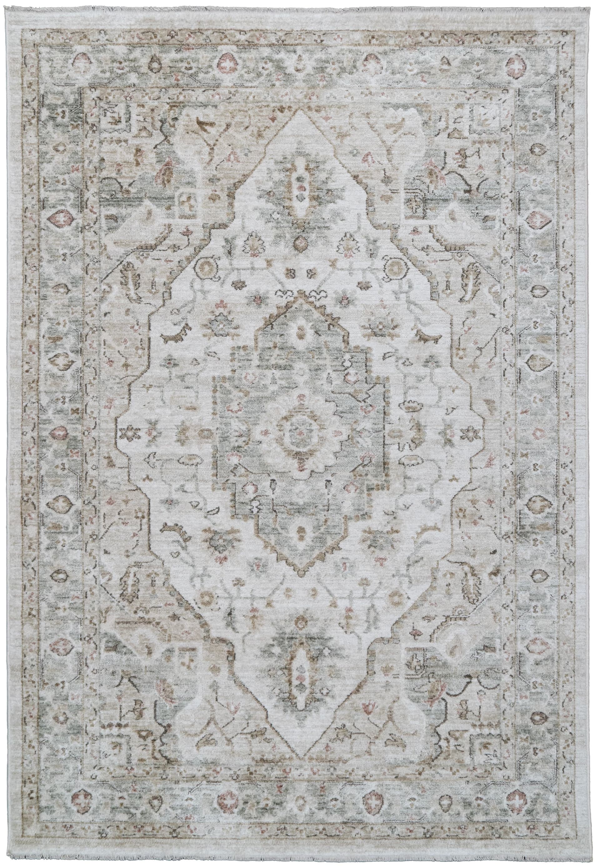 Rainier Diamond Cream/Sage/Multi area rug