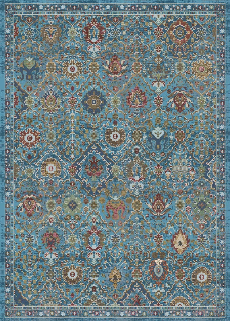 Feather Blue/Red/Multi rug