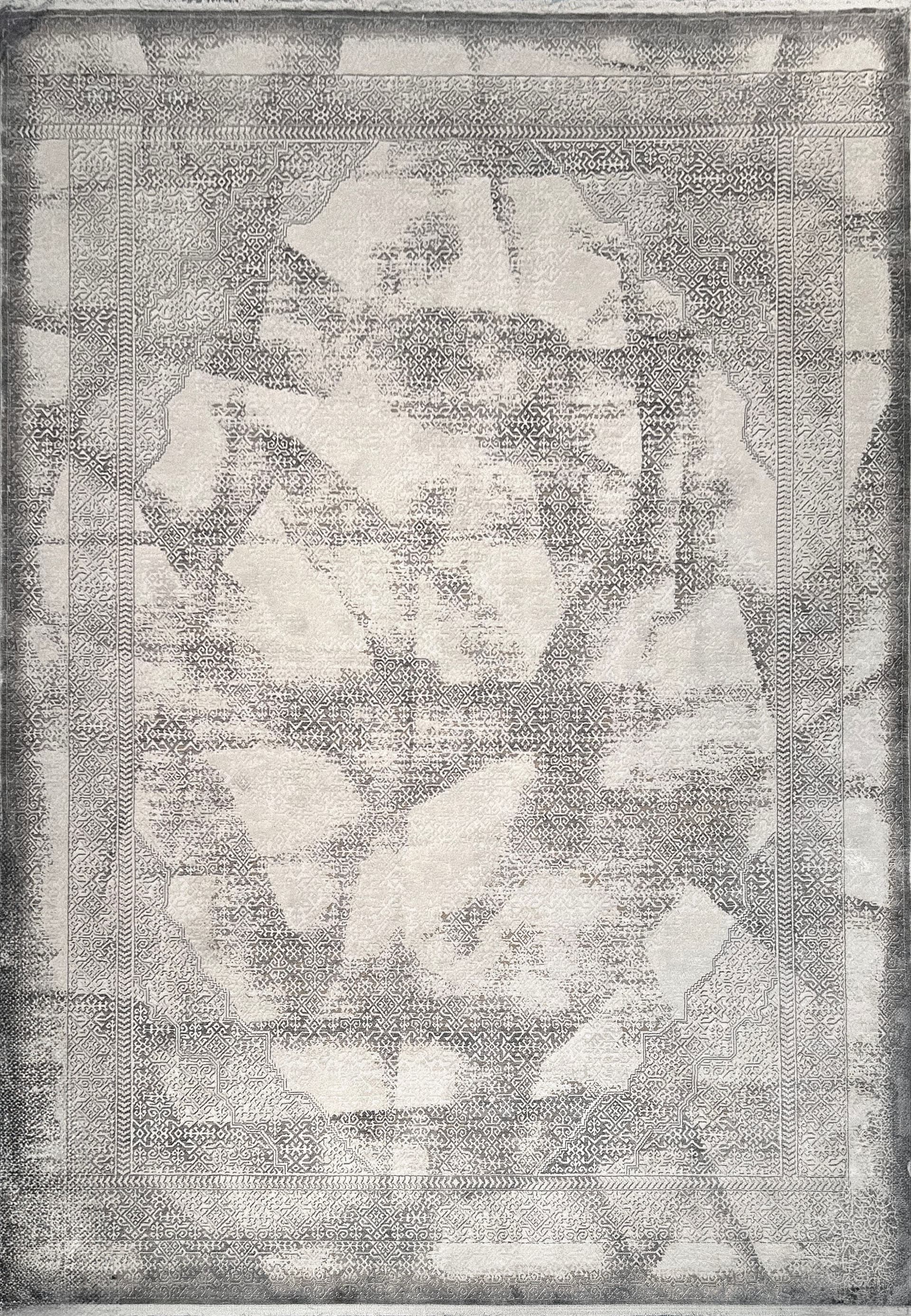 Ruby Grey/Ivory viscose & shrink acrylic area rug