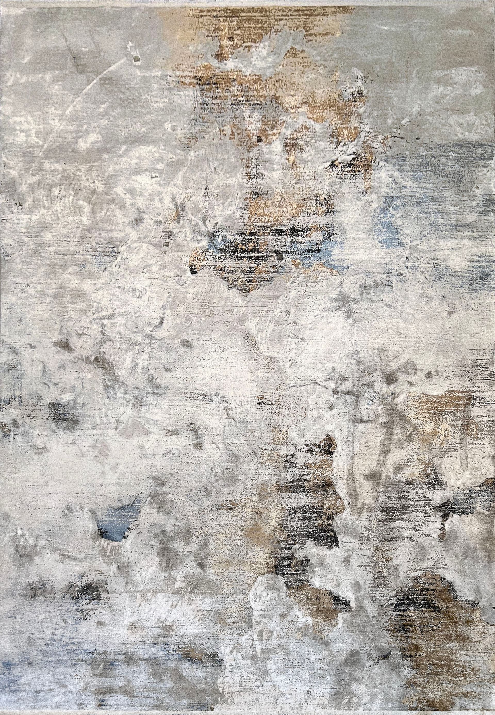 Ruby Ivory/Multi viscose & shrink acrylic area rug