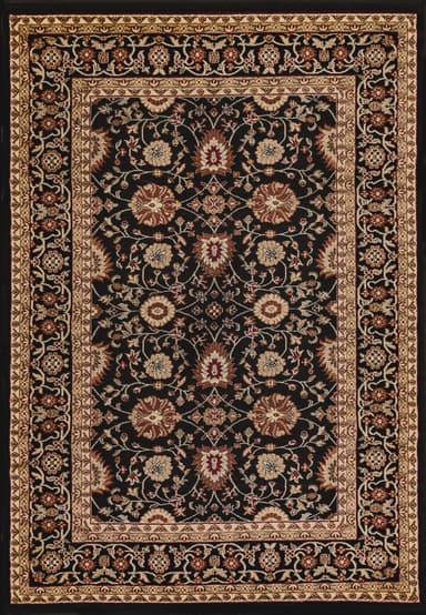 Yazd area rug in Black