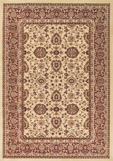 Yazd area rug in Cream/Red