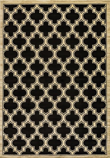 Yazd area rug in Black
