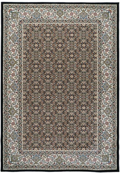 Ancient Garden area rug in Black/Ivory