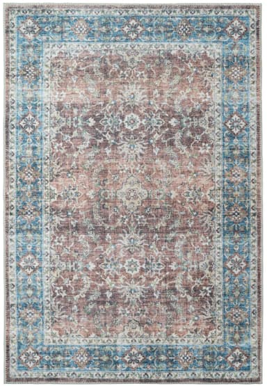 Elise area rug in Red/Blue/Beige