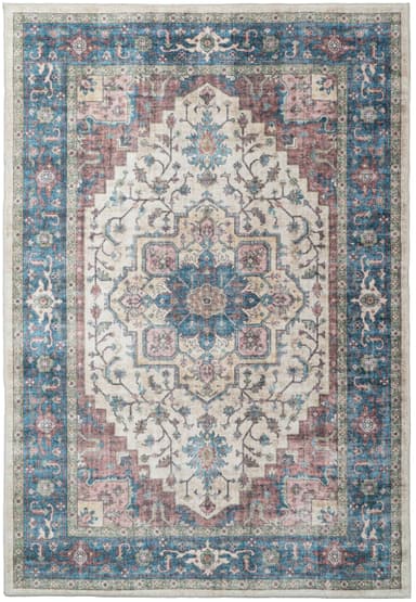 Elise area rug in Red/Blue/Beige