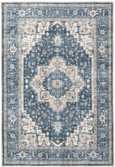 Elise area rug in Navy/Ivory