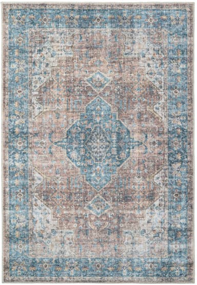 Elise area rug in Red/Blue/Beige