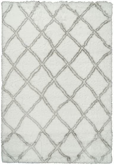 Nordic area rug in White/Silver
