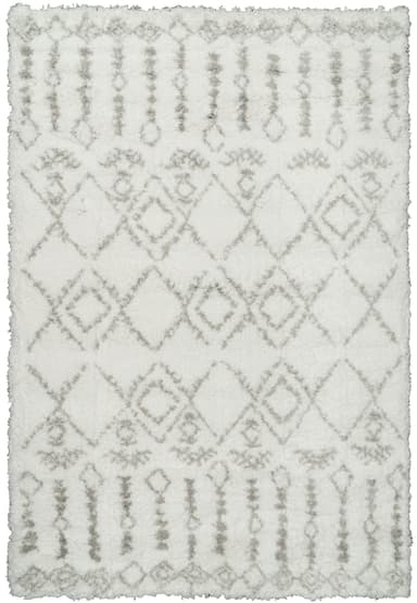 Nordic area rug in White/Silver