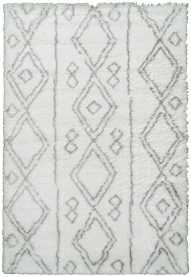 Nordic area rug in Silver/White